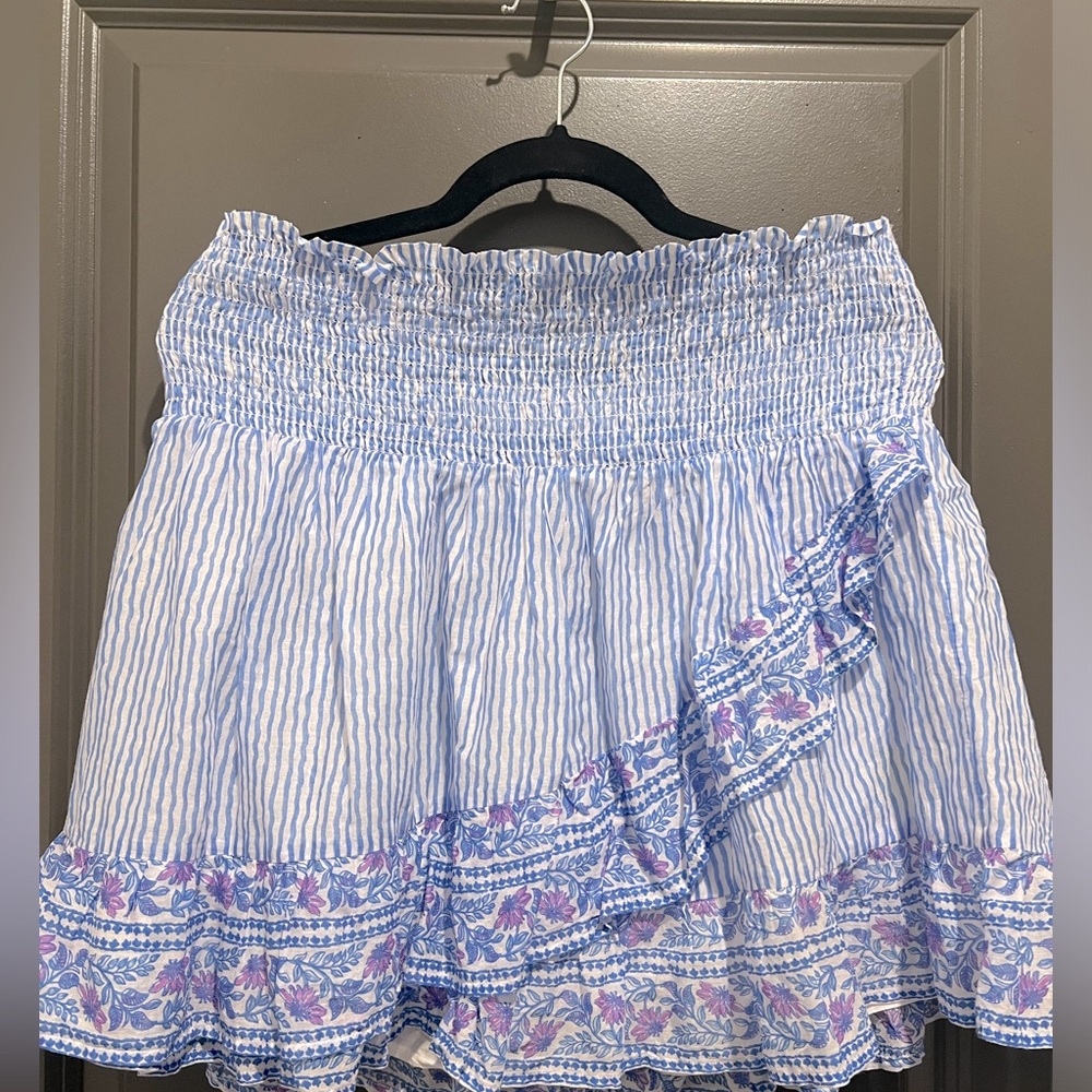 Vineyard Vines Border Print Smocked Ruffle Skirt- XL